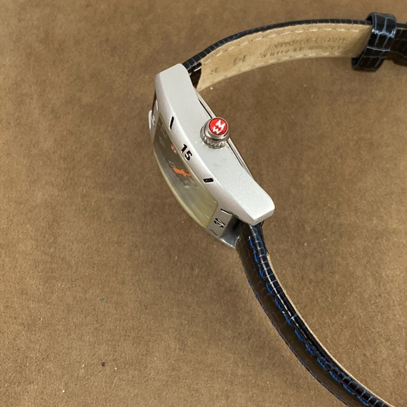 Michele Urban Watch Mini Aluminum Black Dial Blue or Red Strap with Box - Picture 3 of 12